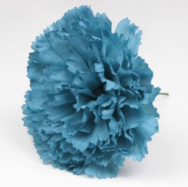 弗拉门戈人工康乃馨。塞维利亚模式。孔雀蓝